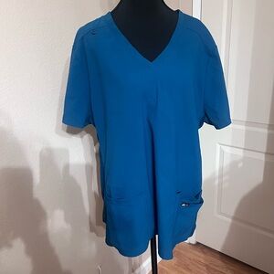 Koi Teal Scrub Top with Pocket